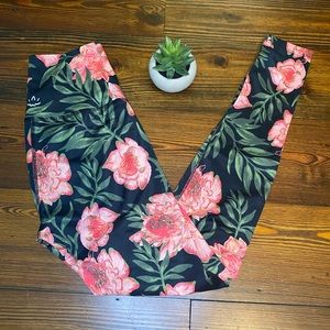 Lux Floral High Waisted Silky Beyond Yoga Leggings